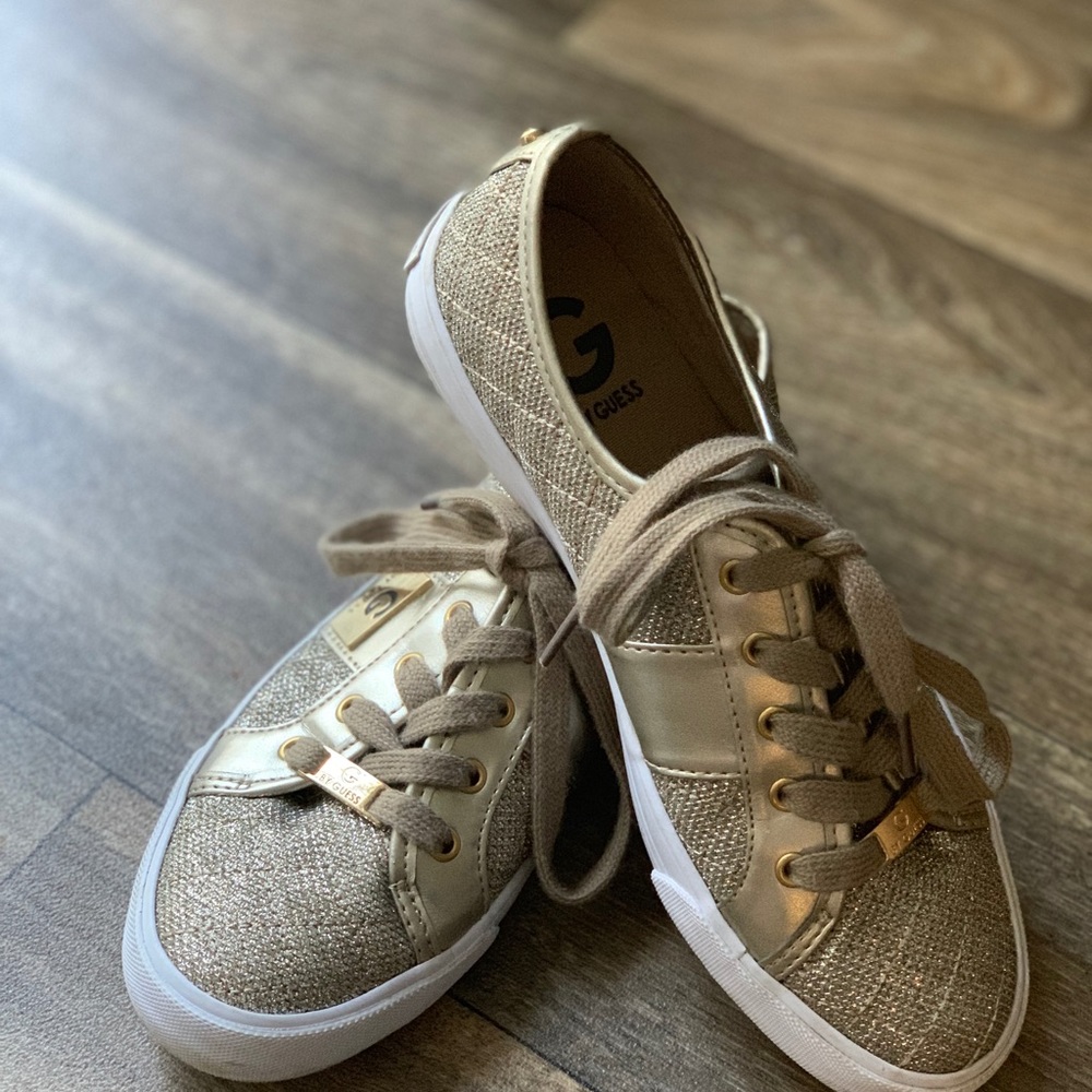 G by Guess gold glittery lace ups
